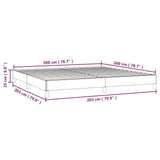 Giroletto senza Materasso Grigio Scuro 200x200 cm Tessuto