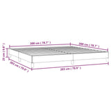Giroletto senza Materasso Nero 200x200 cm in Tessuto
