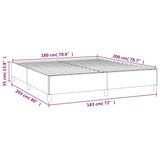 Giroletto senza Materasso Grigio Scuro 180x200 cm Tessuto