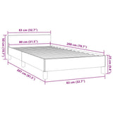 Giroletto senza Materasso Grigio Scuro 80x200 cm Tessuto
