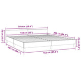 Giroletto senza Materasso Grigio Scuro 160x200 cm Tessuto