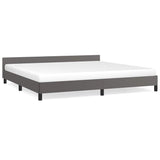 Giroletto con Testiera senza Materasso Grigio 200x200 cm