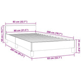 Giroletto senza Materasso Grigio Chiaro 80x200 cm Velluto