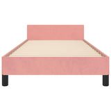 Giroletto con Testiera senza Materasso Rosa 90x200 cm Velluto