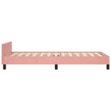 Giroletto con Testiera senza Materasso Rosa 90x200 cm Velluto