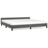 Giroletto senza Materasso Grigio Scuro 200x200 cm Velluto