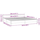 Giroletto senza Materasso Grigio Scuro 200x200 cm Velluto