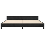 Giroletto senza Materasso Nero 200x200 cm in Velluto