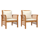 Set Mobili da Giardino 3pz con Cuscini Legno Massello di Acacia