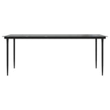 Tavolo Pranzo Giardino Nero200x100x74 Acciaio e Vetro Temperato