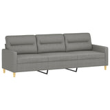 Divano a 3 Posti Grigio Scuro 210 cm in Tessuto