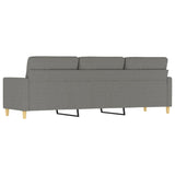Divano a 3 Posti Grigio Scuro 210 cm in Tessuto
