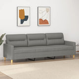 Divano a 3 Posti Grigio Scuro 210 cm in Tessuto