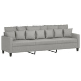 Divano a 3 Posti Grigio Chiaro 210 cm in Tessuto