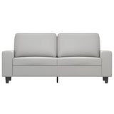 Divano a 2 Posti Grigio Chiaro 140 cm in Tessuto Microfibra