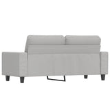 Divano a 2 Posti Grigio Chiaro 140 cm in Tessuto Microfibra