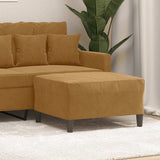 Poggiapiedi Marrone 70x55x41 cm in Velluto