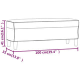Panca Grigio chiaro 100x35x41 cm in Velluto