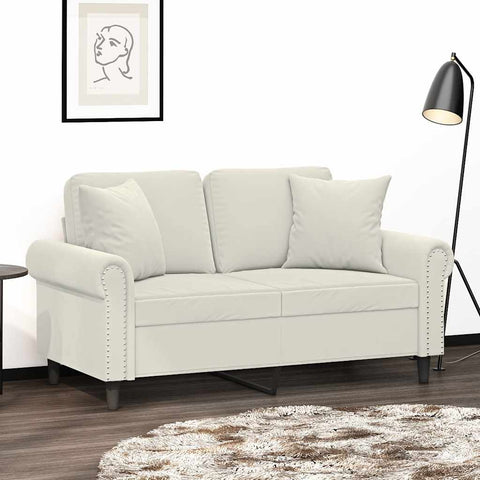 Cuscini Decorativi 2 pz Crema 40x40 cm in Velluto