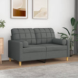 Cuscini Decorativi 2 pz Grigio Scuro 15x50 cm in Tessuto