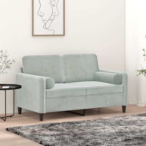 Cuscini Decorativi 2 pz Grigio Chiaro 15x50 cm in Velluto