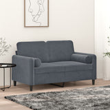 Cuscini Decorativi 2 pz Grigio Scuro 15x50 cm in Velluto