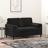 Cuscini Decorativi 2 pz Nero 15x50 cm in Velluto