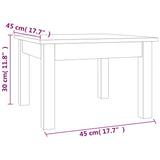 Tavolino da Salotto ambra 45x45x30 cm Legno Massello di Pino