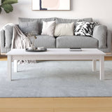 Tavolino da Salotto Bianco 110x50x30 cm Legno Massello di Pino