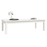 Tavolino da Salotto Bianco 110x50x30 cm Legno Massello di Pino