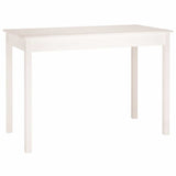 Tavolo da Pranzo Bianco 110x55x75 cm in Legno Massello di Pino