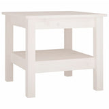 Tavolino da caffè bianco 45x45x40 cm in legno massello di pino