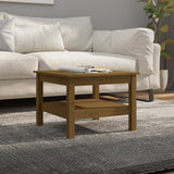 Tavolino da Salotto ambra 55x55x40 cm Legno Massello di Pino