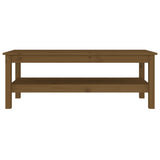 Tavolino da Salotto ambra 110x50x40 cm Legno Massello di Pino