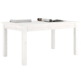 Tavolino da Salotto Bianco 80x50x40 cm Legno Massello di Pino