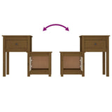 Comodino ambra 79,5x38x65,5 cm in Legno Massello di Pino