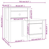 Comodino ambra 79,5x38x65,5 cm in Legno Massello di Pino
