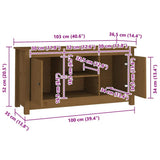 Mobile Porta TV Ambra 103x36,5x52 cm in Legno Massello di Pino