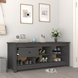 Scarpiera Grigia 110x38x45,5 cm in Legno Massello di Pino