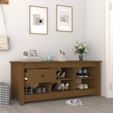 Scarpiera Marrone Ambra 110x38x45,5cm in Legno Massello di Pino