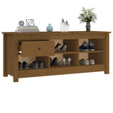 Scarpiera Marrone Ambra 110x38x45,5cm in Legno Massello di Pino