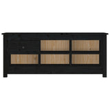Scarpiera Nera 110x38x45,5 cm in Legno Massello di Pino