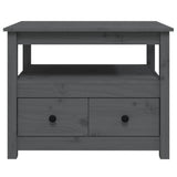 Tavolino da Salotto Grigio 71x49x55cm in Legno Massello di Pino
