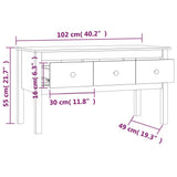 Tavolino da Salotto ambra 102x49x55cm in Legno Massello di Pino