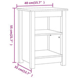 Comodini 2 pz Grigi 40x35x55 cm in Legno Massello di Pino
