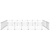 Gabbia per Animali 28 Pannelli con Porta Nero 35x35 cm Acciaio