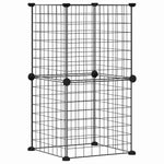 Gabbia per Animali Domestici 8 Pannelli Nero 35x35 cm Acciaio