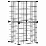 Gabbia per Animali Domestici 8 Pannelli Nero 35x35 cm Acciaio