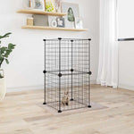Gabbia per Animali Domestici 8 Pannelli Nero 35x35 cm Acciaio