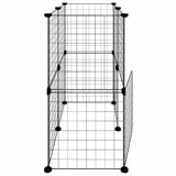 Gabbia per Animali 12 Pannelli con Porta Nero 35x35 cm Acciaio